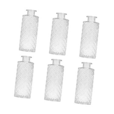Imagem de IEUDNS 6x Vasos de vidro para plantas decorativas, recipientes leves para arranjos de flores, mini vasos de flores para cozinha e ambientes internos, Transparente