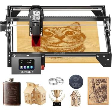 Imagem de Longer RAY5 máquina de gravação laser 10W, saída 10000mW, placa materna de 32 bits, controle de aplicação desconectada, ferramenta de gravação DIY metal/vidro/madeira