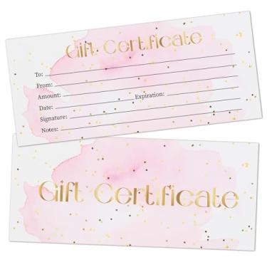Imagem de 25 vales de presente em branco rosa aquarela dourado cartões de presente para negócios, spa, salão, restaurantes, massagem, vouchers personalizados de cliente para aniversário, cartão de trabalho -10