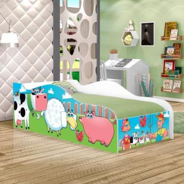 Imagem de Mini Cama Fun Fazendinha e Vaquinha Infantil Com Colchão - CASA H