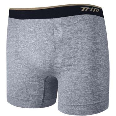 Imagem de Cueca Boxer Box Trifil Cós Elástico Respirável Poliamida, Cinza mescla