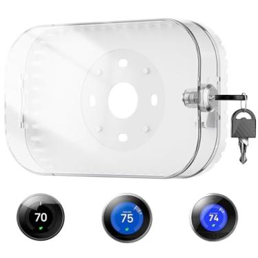 Imagem de Gedreew Placa De Parede Para Termostato 2 Em 1 Com Caixa De Bloqueio E Chave, Compatível Com Google Nest Thermostat 1ª/2ª/3ª Tampa De Placa De Parede, Tampa De Caixa De Bloqueio De Ca Com Placa De P
