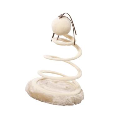 Imagem de Gralara Brinquedo interativo para provocar gatos, brinquedo espiral de pelúcia para arranhar gatos, de ação com mola, Bola