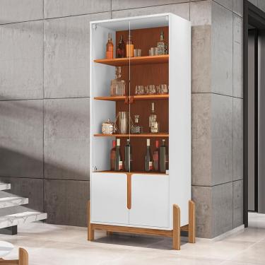 Imagem de Cristaleira Retrô Cherie Branco Cedro