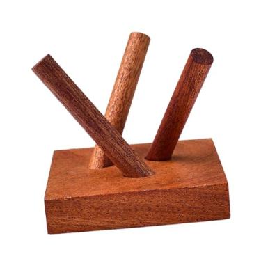 Imagem de Dynwave Suporte de exibição de madeira, base estável, organizador elegante, ornamentos, esfera, suporte de bola, pedestal para decoração de escritório, casa, Cor Madeira Escura