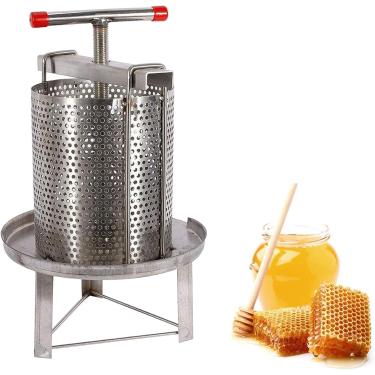 Imagem de Extrator de prensa de mel de malha doméstica de aço inoxidável, prensa de cera de mel, ferramenta de apicultura para fazer suco de mel de vinho
