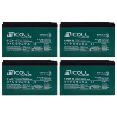 Imagem de Baterias Chumbo 12V 15Ah p/ Bike e Veículos - Ciclo Profundo - Nicoll