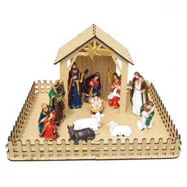 Imagem de Presépio e Estábulo Natal Natalino 50x65cm