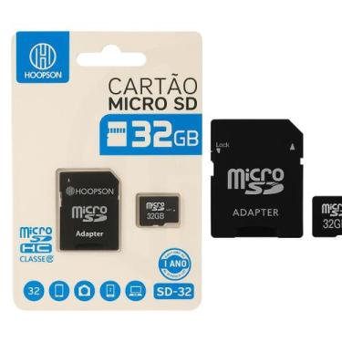 Imagem de Cartão Micro SD 32GB Classe 10 com Adaptador Alta Velocidade P Celular