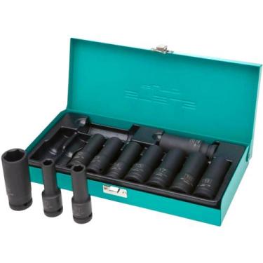 Imagem de Jogo de Soquete Sextavado Longo de Impacto 1/2pol Cromo Molibdenio 10-