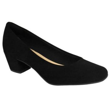 Imagem de Scarpin Villa Rosa Feminino Salto Baixo Nobuck 2520.25025, Preto, 37