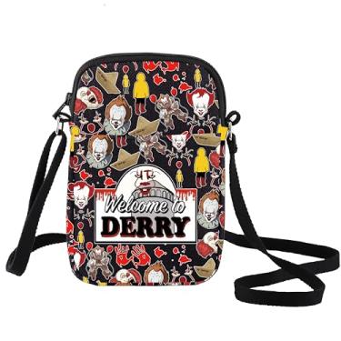 Imagem de LEVLO Bolsa transversal de filme de terror palhaço presente para fãs de palhaço Welcome to Derry Bolsa de ombro filme de terror mercadoria, To Derry Cbag, Bolsa tiracolo
