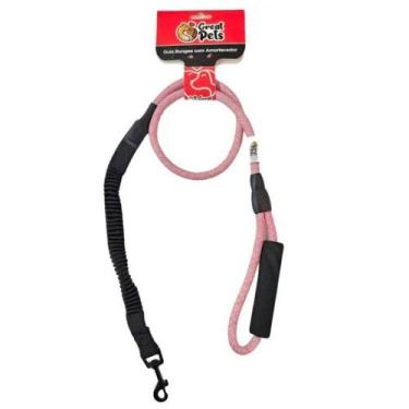 Imagem de Guia Adestramento Bungee com Amortecedor Rosa - GREAT PETS