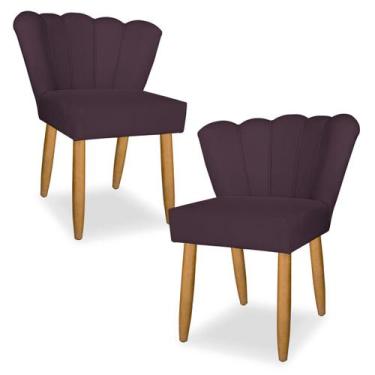 Imagem de Kit 02 Cadeira Petala para Sala TV e Jantar - Leo Decor, ROXO