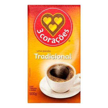Imagem de Café torrado e moído 3 corações tradicional 500g