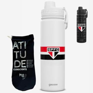Imagem de KIT Garrafa Térmica Gocase Fresh 650ml Oficial do São Paulo com eco sa