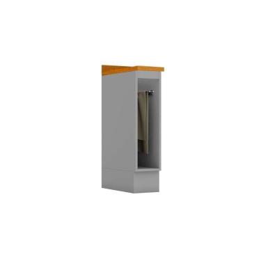 Imagem de Gabinete De Cozinha Modulado Balcão Com Tampo Americana Porta Toalha 20cm Cinza