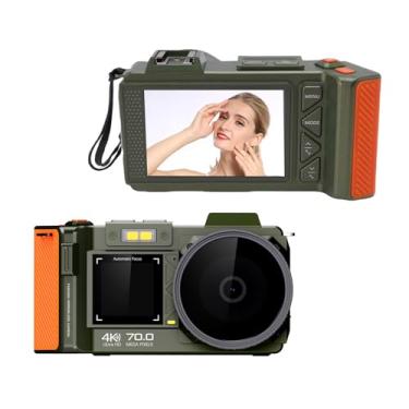 Imagem de VBESTLIFE Câmera Digital 4K, Câmera de Telas Duplas UHD de 70MP, Zoom 50x, Ponto Portátil e Câmera Digital para Adolescentes, Adultos, Selfies (Verde)