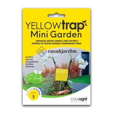 Imagem de Placa Mini Amarela Adesiva Contra Insetos C/ 05 Coleagro