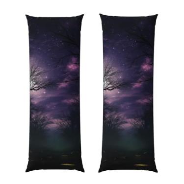 Imagem de Capa de travesseiro corporal com zíper oculto, fronha longa de microfibra macia e respirável para travesseiro corporal, capa de travesseiro noturna roxa para dormir, presente de cama, 50 x 137 cm