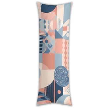Imagem de Capa de travesseiro de corpo de retalhos colorida ultra macia respirável longa fronha 137.2 cm x 50.8 cm fronha decorativa com zíper oculto fronhas para sofá de quarto