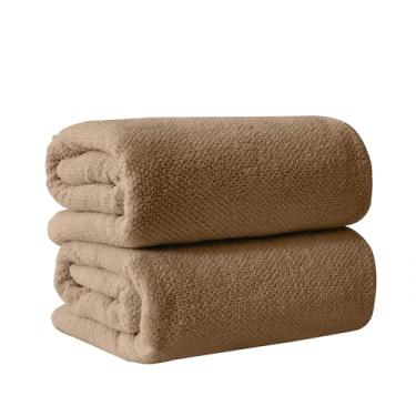 Imagem de Great Bay Home Lençóis de banho marrons - 100% algodão extragrande pacote com 2 toalhas 168 x 35 - absorvente, secagem rápida, toalha de banho grande durável para decoração de banheiro