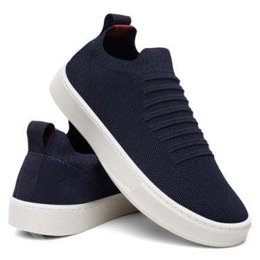 Imagem de Tênis Masculino Casual Sapatênis Urbano Slip On Iate - Azul-marinho/43