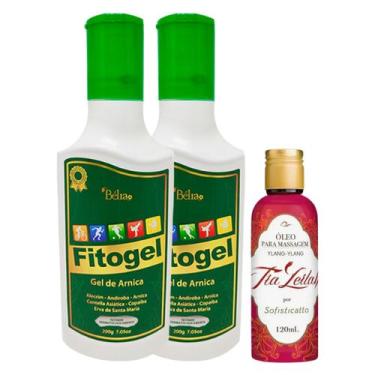 Imagem de Kit 2 Gel Massageador Fitogel Combate Dor no Corpo + 1 Óleo Para Massa