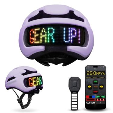 Imagem de Docgari Capacete De Bicicleta Com Luz - Tela Led Faça Você Mesmo Para Scooter, Bicicleta, Skate, Exibição Padrões Personalizáveis, Roxa, Adultos, Homens E Mulheres