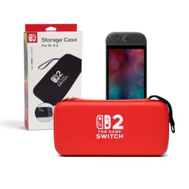 Imagem de Bag Estojo Rígido Case Protetora Capa de Transporte Zíper Compatível com Nintendo Switch 2 Ns2 (Vermelho)