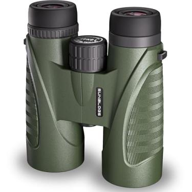 Imagem de Binóculos HD 12 x 42 para adultos, binóculos super brilhantes BAK4 Prism à prova d'água de alta potência com visão de pouca luz para observação de pássaros, caça ao ar livre, viagens, caminhadas