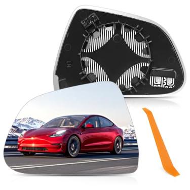 Imagem de TOP-MAX Substituição de vidro do espelho lateral do motorista compatível com Tesla Model 3 2017-2023, vidro retrovisor do lado esquerdo com aquecimento elétrico, substitui 1130651-00-A