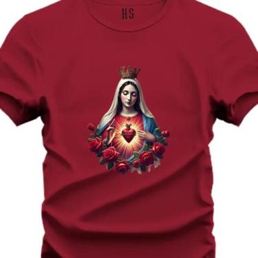 Imagem de Camiseta Estampada Nossa Senhora Aparecida Do P ao Pluz - Hs, Vermelho