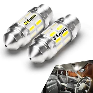 Imagem de Xyanmc 2 peças DC12V-24V branco 31 mm DE3175 lâmpadas LED festoon 3.0 cm, 200lm lâmpadas de cúpula super brilhantes, luzes LED interior de placa de carro cúpula mapa porta porta-malas substituir para