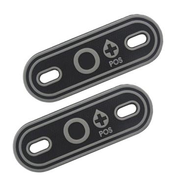 Imagem de Ruoming 2 pingentes de identificação de tipo sanguíneo de PVC, 7,3 x 2,5 cm, material de PVC, design 3D para cadarços e bolsas táticas, várias cores (cinza O)