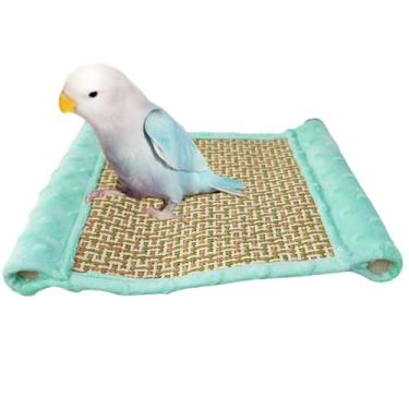 Imagem de Tapete de resfriamento para pássaros, poleiro, pássaro, plataforma reversível, brinquedo de poleiro confortável para papagaio, periquito, calopsita africana, cinza, cacatua, Lovebird Conure (verde