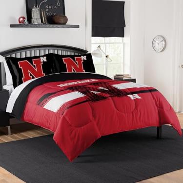 Imagem de Conjunto de edredom Nebraska Cornhuskers – Roupa de cama Nebraska para dormitórios, quartos de hóspedes, trailers, portas traseiras e Huskers, decoração de dia de jogo, casal/queen