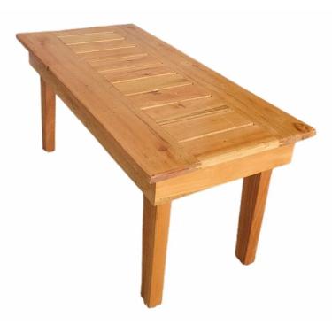 Imagem de Mesa De Centro Madeira Mesinha Rustica Sala Ripada Clean