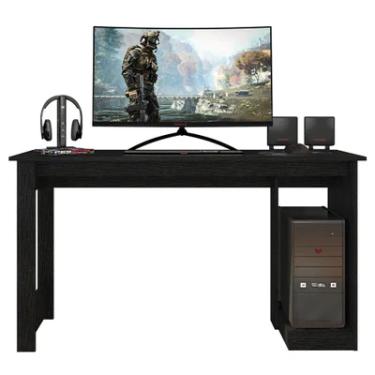 Imagem de Mesa Gamer para Computador Caemmun, 136 Cm, Até 25kg, Preta