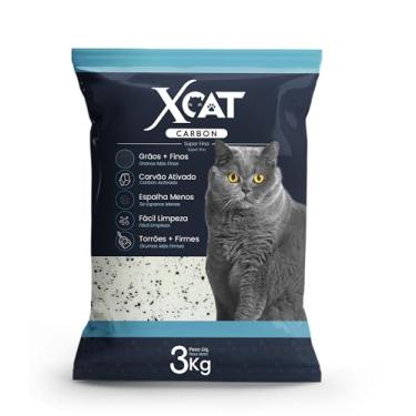 Imagem de XCat Carbon Areia Sanitária Extra Fina para Gatos, com Aglutinante Vegetal e Carvão Ativado, 3kg