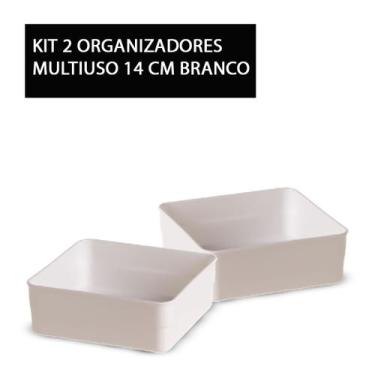 Imagem de Kit 2 Organizadores Quadrado Multiuso Modular Gaveta Armário Cozinha 1