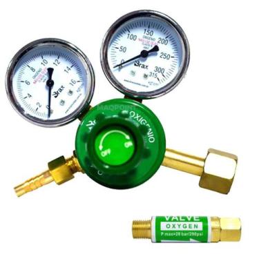 Imagem de Kit  - Regulador De Pressão Para Cilindro De Oxigênio RO-200 - Brax + 