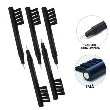 Imagem de 5 mini escovas escovinha para aparelho auditivo imã e gancho - TONY IM