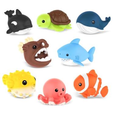 Imagem de Brinquedos de banho Zippytots Ocean Animal, 8 peças para 12 meses ou m