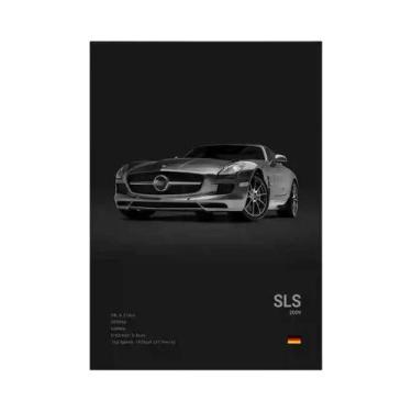 Imagem de Pôster De Carro Esportivo Luxuoso Preto E Branco, Arte Em Tela Para De