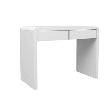 Imagem de ZzleoyuUUs-12 Mesa de escrivaninha para casa, quarto, mesa de maquiagem, branca, moderna, minimalista, com gavetas duplas, mesa de estudo (70 x 50 x 75 cm)