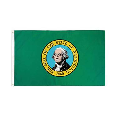Imagem de Bandeiras Shop72 US State – Bandeiras de poliéster 100D 3x5, Washington-st, One Size