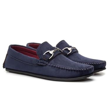 Imagem de Mocassim Masculino Casual Dockside em Camurça com Fivela (Azul, BR, Adulto, Numérico, 37)