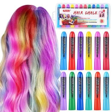 Imagem de Hair Chalk IIIMEIDU 12 cores lavável para meninas de 5 a 13 anos