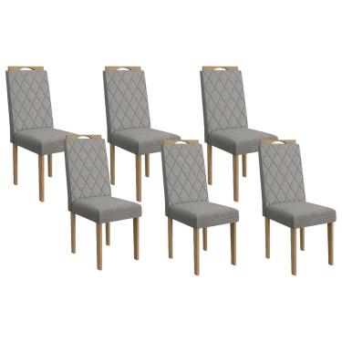 Imagem de Kit 6 Cadeiras de Cozinha 2CAD153EA 6 Un Eucalipto/Cinza Mesclado A031 - Kappesberg